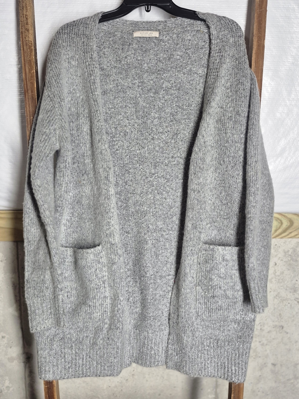Cozy Grey Open-Front Women's Cardigan Sweater